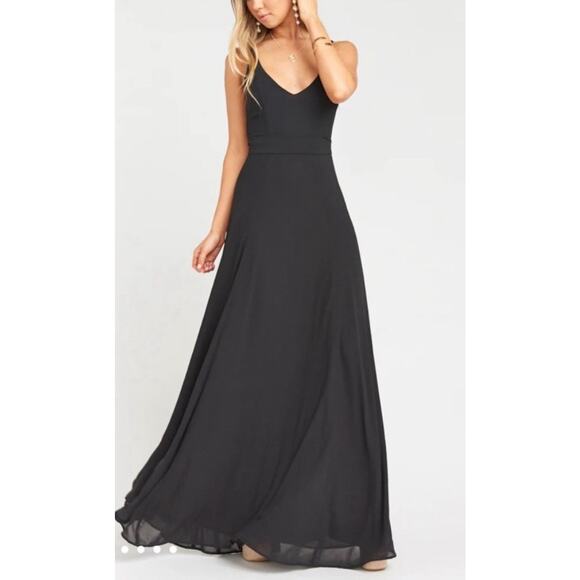 Show Me Your Mumu June Maxi Bridesmaid Formal Dress Black Chiffon NWT XS - Picture 1 of 4
